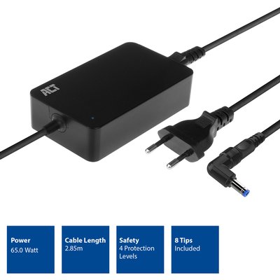 Chargeur ordinateur portable ACT Compact universel 65W