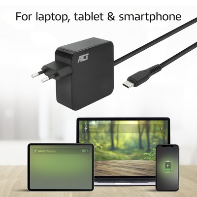 Laptop Oplader ACT USB-C Power Delivery 65W 2mtr