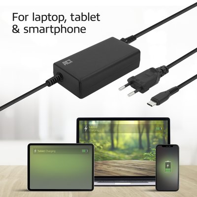 Laptop Oplader ACT USB-C Power Delivery 65W 3mtr