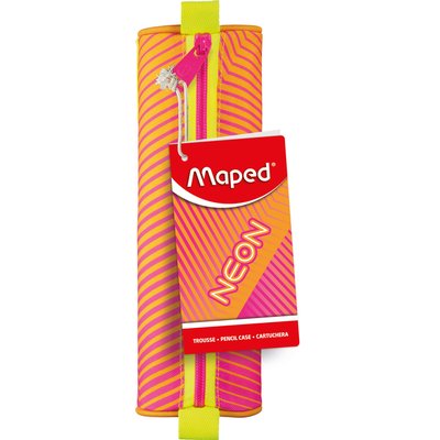 Etui Maped Neon rond oranje-roze