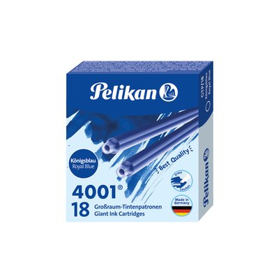 Cartouche d'encre Pelikan 4001 bleu roi 18 pièces