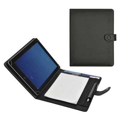 Schrijfmap DESQ voor tablet 7"-10" met sluitclip zwart