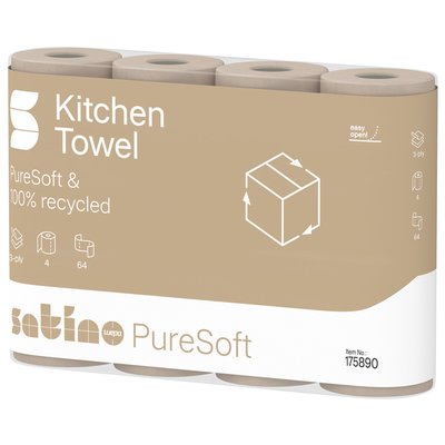Keukenrol Satino PureSoft 3-laags 4x64 vel naturel 175890