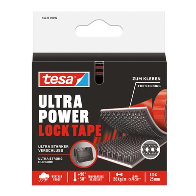 Bande auto-agrippante tesa Ultra Power Lock 100cmx25mm noir