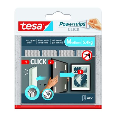 Kleefstip tesa Powerstrips Click Medium 4 paar wit