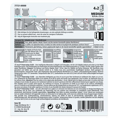 Kleefstip tesa Powerstrips Click Medium 4 paar wit