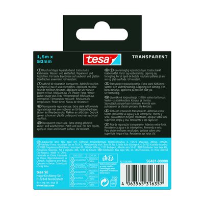 Ruban de réparation tesa Ultra Power Under Water transparent 50mmx1,5m