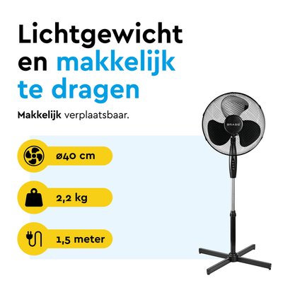 Statiefventilator BRASQ F300 Ø 40cm zwart