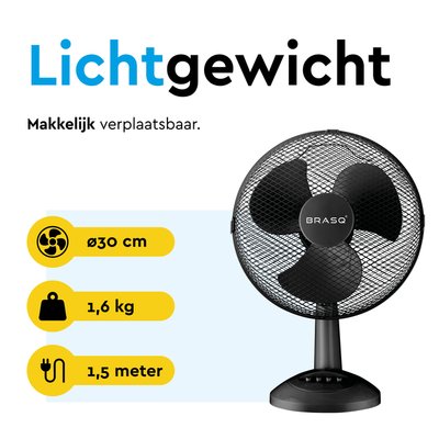 Ventilateur de table BRASQ F400 Ø 30cm noir