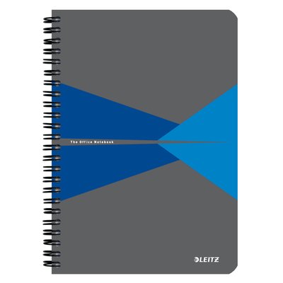 Notitieboek Leitz Office A5 lijn 180 pagina's 80gr grijs blauw