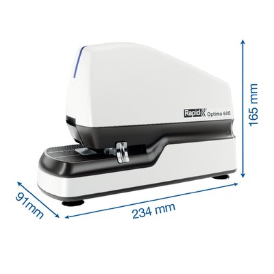 Agrafeuse Rapid Optima 60E électrique sans contact 60 feuilles blanc/noir