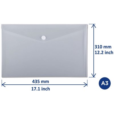 Enveloptas Europel A3 435x310mm dwars PP transparant wit
