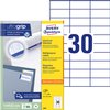 Etiket Avery 3489 70x29.7mm wit 3000 stuks foto