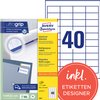 Etiket Avery 3657 48.5x25.4mm wit 4000 stuks foto