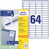 Etiket Avery 3667 48.5x16.9mm wit 6400 stuks foto