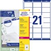 Etiket Avery L7160-250 63.5x38.1mm wit 5250 stuks foto