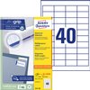 Etiket Avery 3657-200 48.5x25.4mm wit 8000 stuks foto