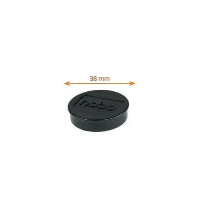 Aimant Nobo 38mm noir 4 pièces