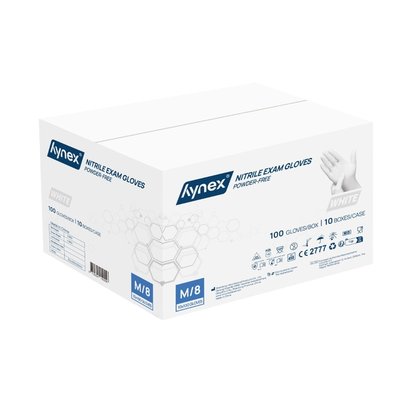 Handschoen Hynex nitril M wit 3.5g 100 stuks