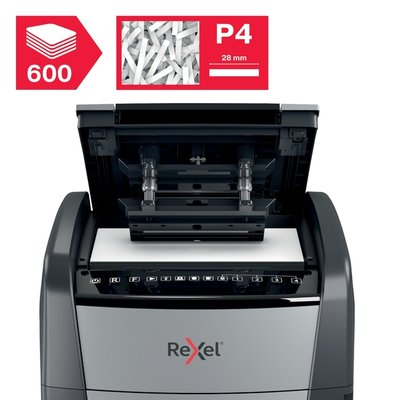 Papiervernietiger Rexel Optimum Auto+ 600X P4 snippers 4x30mm