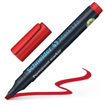 Permanent marker Schneider Maxx 133 schuin 1-4mm assorti 4 stuks