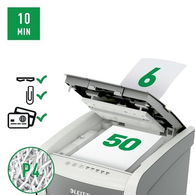 Destructeur Leitz IQ Auto+ Small Office 50X P4 particules 4x28mm
