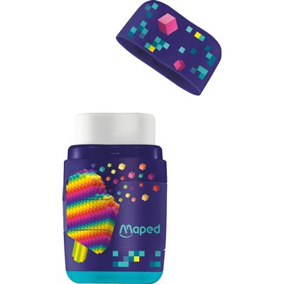 Puntenslijper Maped Pixel Party Connect 2-gaats met gum