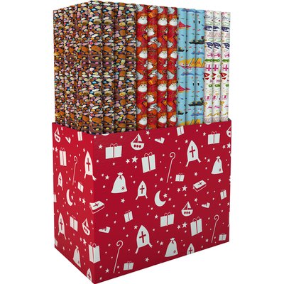 Inpakpapier Sint 46.5x250cm assorti