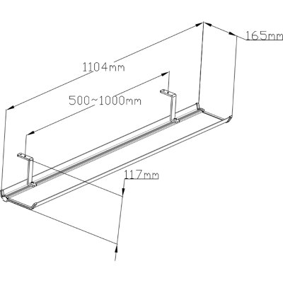 Kabelgoot Euroseats universeel 110cm wit