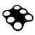 Plateau porte-gobelets Sensations pour 6 gobelets noir