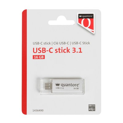 USB stick 3.1 Quantore USB-C 16GB zilver