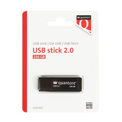 USB stick 2.0 Quantore USB-A 256GB zwart