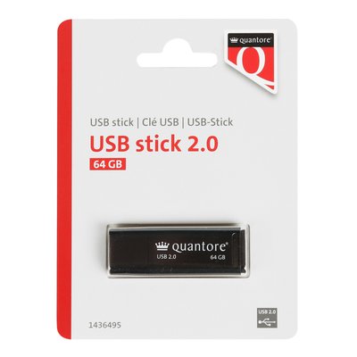 USB stick 2.0 Quantore USB-A 64GB zwart