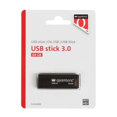 USB stick 3.0 Quantore USB-A 64GB zwart