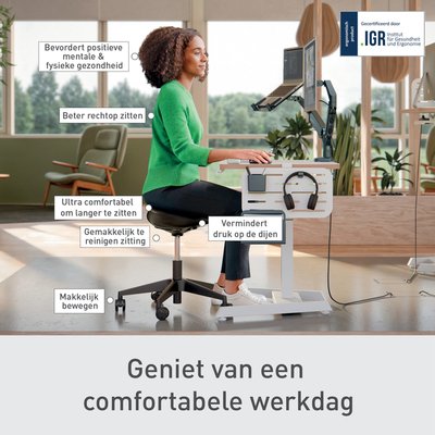 Tabouret Leitz Ergo avec roulettes et siège confortable