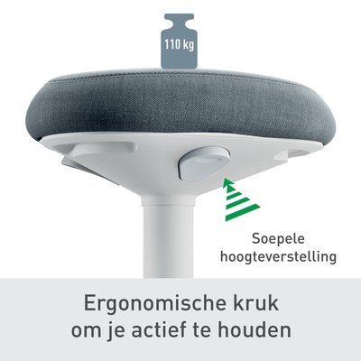 Tabouret Debout Leitz Ergo Active avec réglage pneumatique 57-82cm