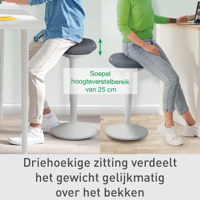 Tabouret Debout Leitz Ergo Active avec réglage pneumatique 57-82cm