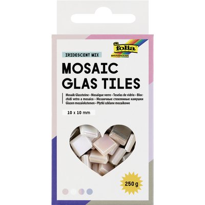 Mozaieksteentjes Folia 10x10mm glas iriserend