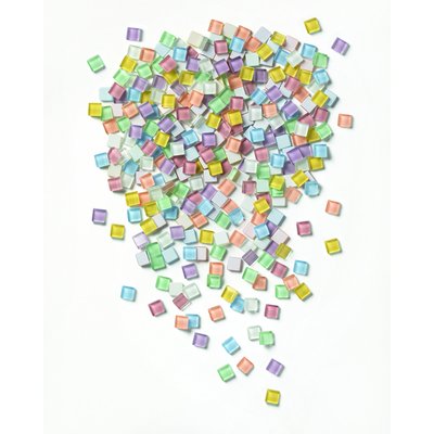 Mozaieksteentjes Folia 10x10mm glas pastel assorti
