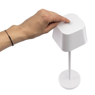 Lampe de table Securit Georgina LED rechargeable dimmable blanc