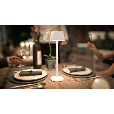 Lampe de table Securit Georgina LED rechargeable dimmable blanc