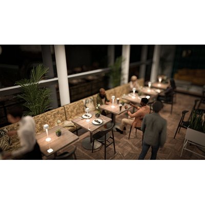 Lampe de table Securit Georgina LED rechargeable dimmable blanc