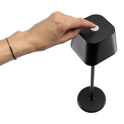 Lampe de table Securit Georgina LED rechargeable dimmable noir
