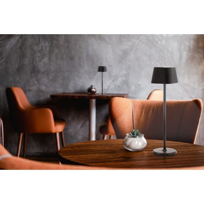 Lampe de table Securit Georgina LED rechargeable dimmable noir
