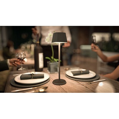 Lampe de table Securit Georgina LED rechargeable dimmable noir