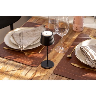 Lampe de table Securit MonteCarlo LED rechargeable dimmable noir