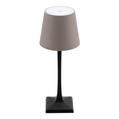 Lampe de table Securit Milano LED rechargeable dimmable taupe-noir