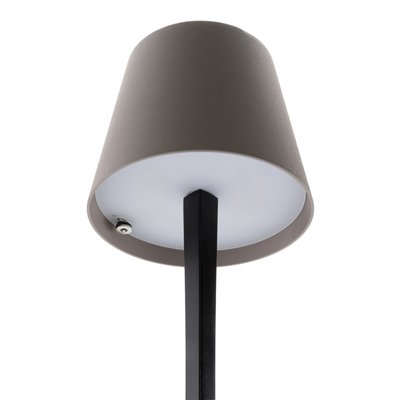 Lampe de table Securit Milano LED rechargeable dimmable taupe-noir