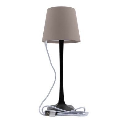 Lampe de table Securit Milano LED rechargeable dimmable taupe-noir