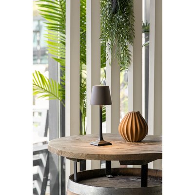Lampe de table Securit Milano LED rechargeable dimmable taupe-noir